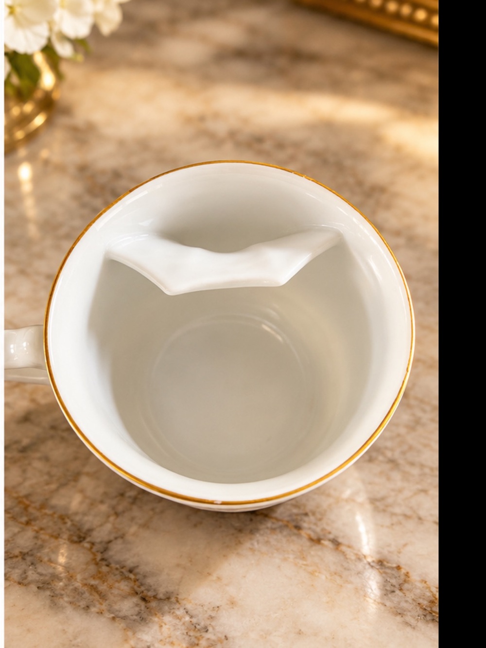Antique LEFTON Mustache Mug with Gold Trim